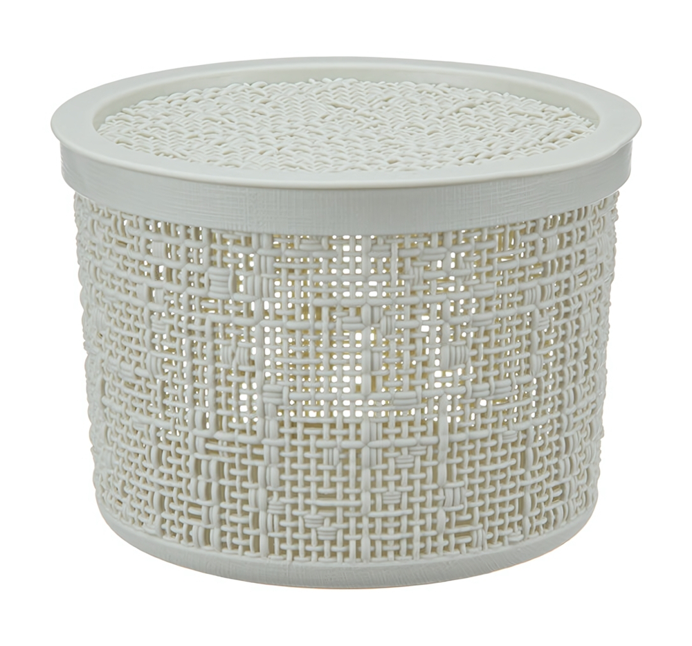 Коробка БЯЗЬ 2л с крышкой круглая D=17см М 2328