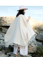 Бохо-накидка из фактурного хлопка (молоко)