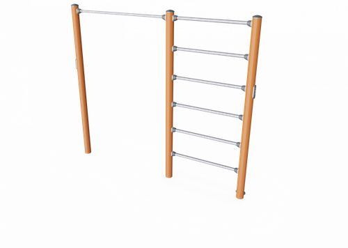 Турник с лестницей Pro, со знаком безопасности