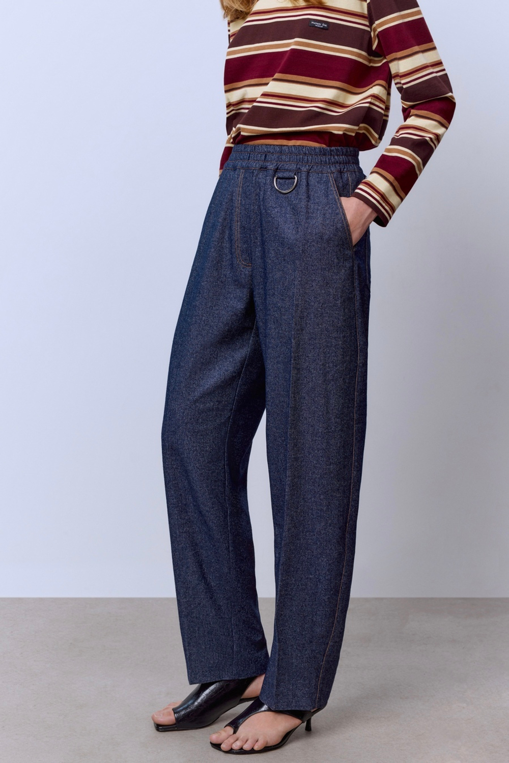 Брюки из шерстяного денима