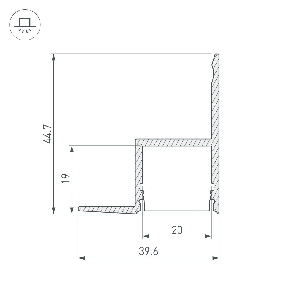 Профиль ARH-CEIL-2000 ANOD (Arlight, Алюминий) 016150