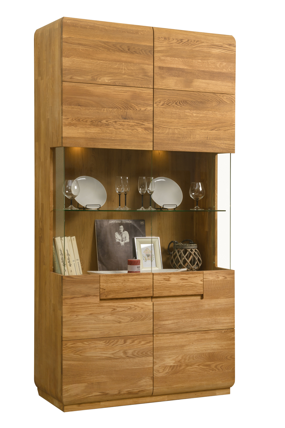 Шкаф с витриной Parma-2 из массива дуба