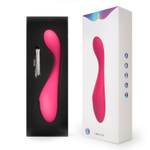 Розовый изогнутый вибромассажер - 18,9 см. (Цвет: розовый)