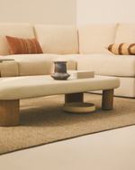 Alea 5-местный модульный угловой диван со съемным чехлом из шенилла цвета экрю 310 x 310 см