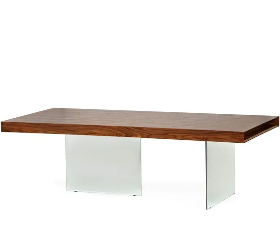 Обеденный стол Somerset 240x110 см, орех, стекло