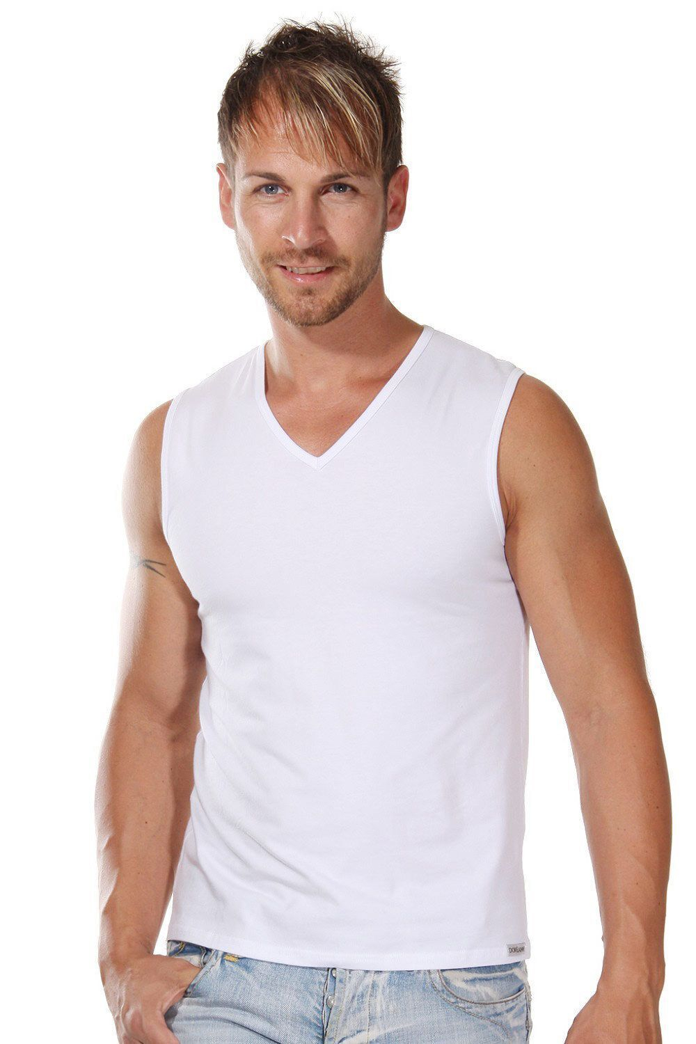 Майка-безрукавка с V-образным вырезом Doreanse Essentials (Размер: M) (Цвет: белый)