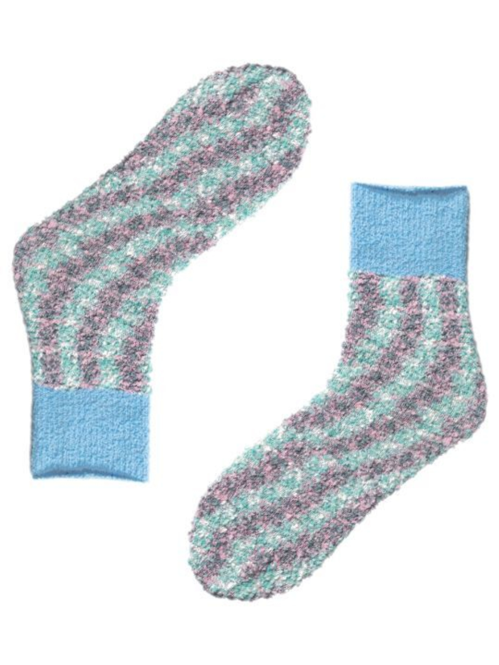 Плюшевые женские носки со спиралевидным узором Soft (Размер: 23) (Цвет: бледно-фиолетовый)