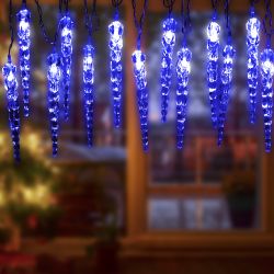 Светодиодная новогодняя гирлянда ЭРА ЕGNIG - IC нить Сосульки 3,8 м синий 20 LED | Гирлянды