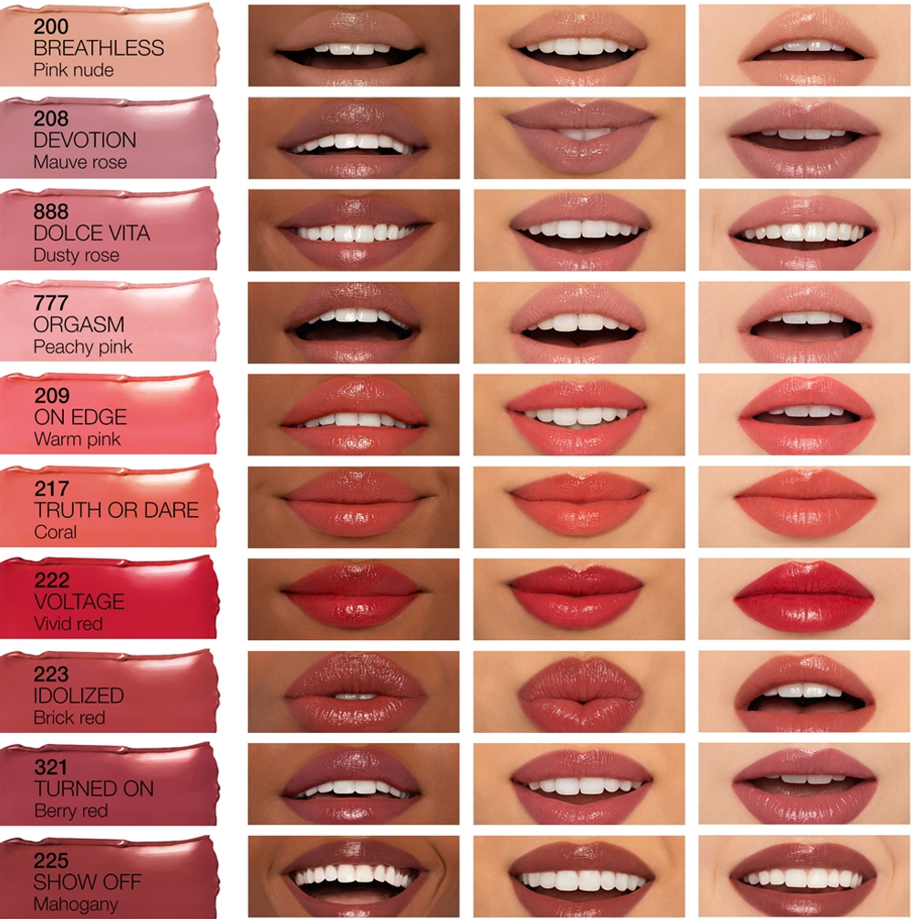 NARS AFTERGLOW SENSUAL SHINE LIPSTICK - Увлажняющая помада оттенок TURNED ON, 1 g