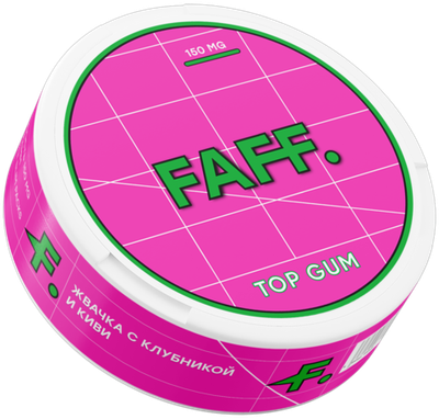 FAFF TOP GUM (150 МГ) - ЖВАЧКА С КЛУБНИКОЙ И КИВИ