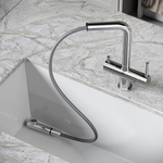 Смеситель для кухни Sancos Spin с вытяжным изливом, краном для фильтра, хром, SC4015CH