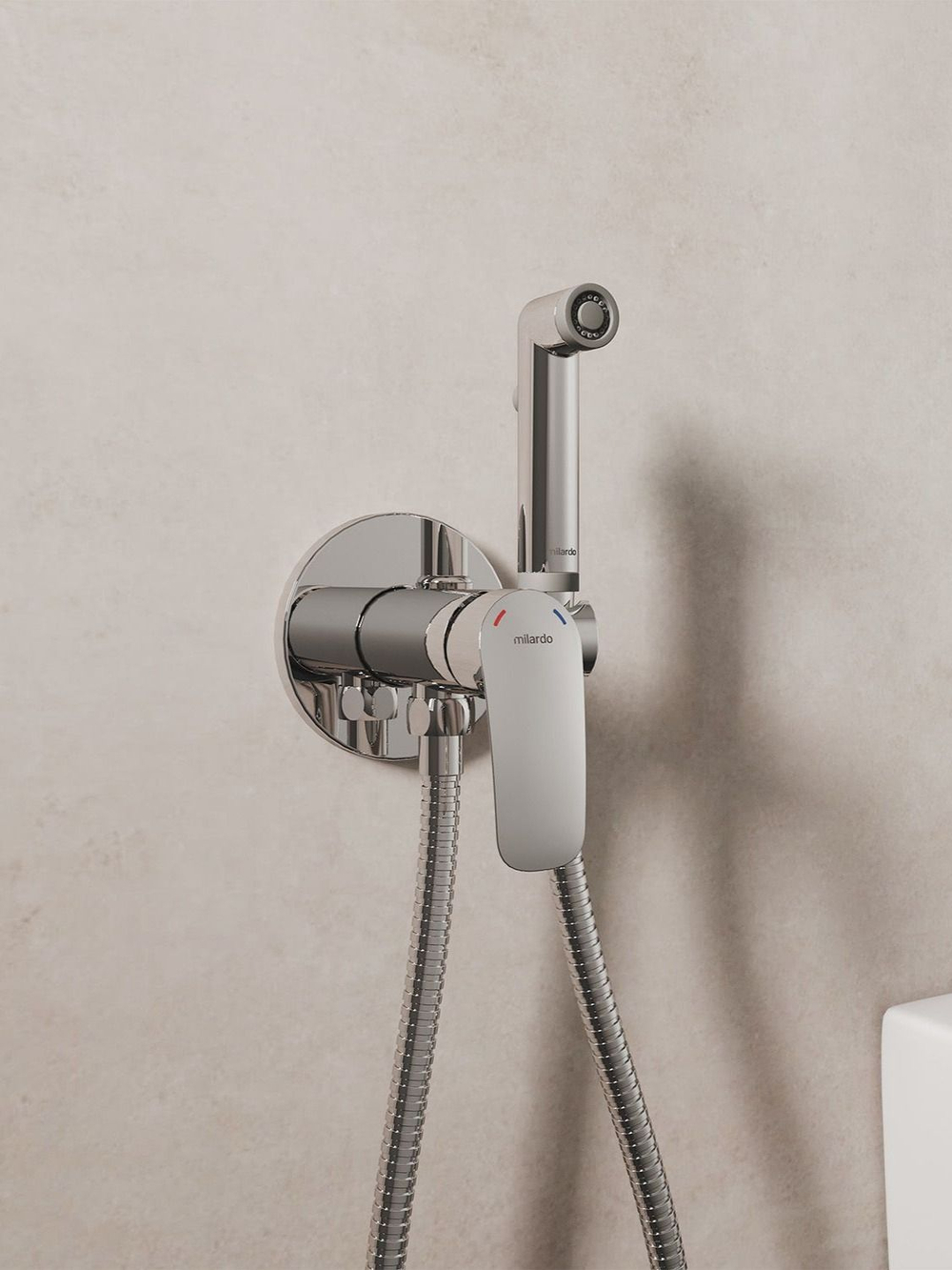 MIL RORA Встраиваемый смеситель с гигиеническим душем  RORSBR0M08