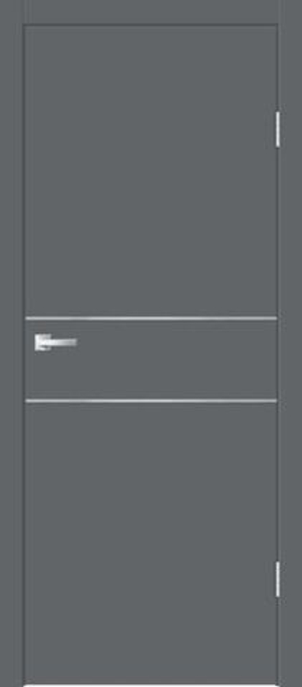 Межкомнатная дверь Velldoris Galant Н2 PG (кромка ABS в цвет полотна, молдинг алюминий) Вулкан