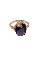 Кольцо бижутерное с аметистом выращенным