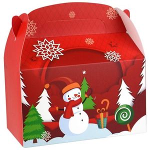 Бокс новогодний Казахстан 16*9*9 см Снеговик   Красный 12 шт/уп