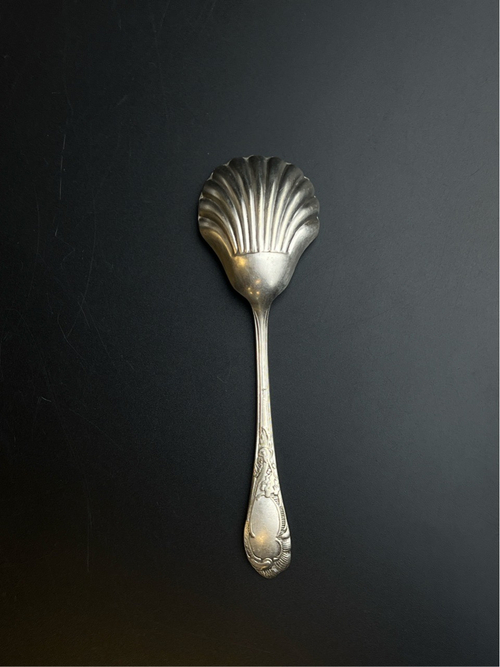 Икорная ложка "Ракушка", мельхиор, Завод им. Дзержинского, СССР, 1960-1980 гг.