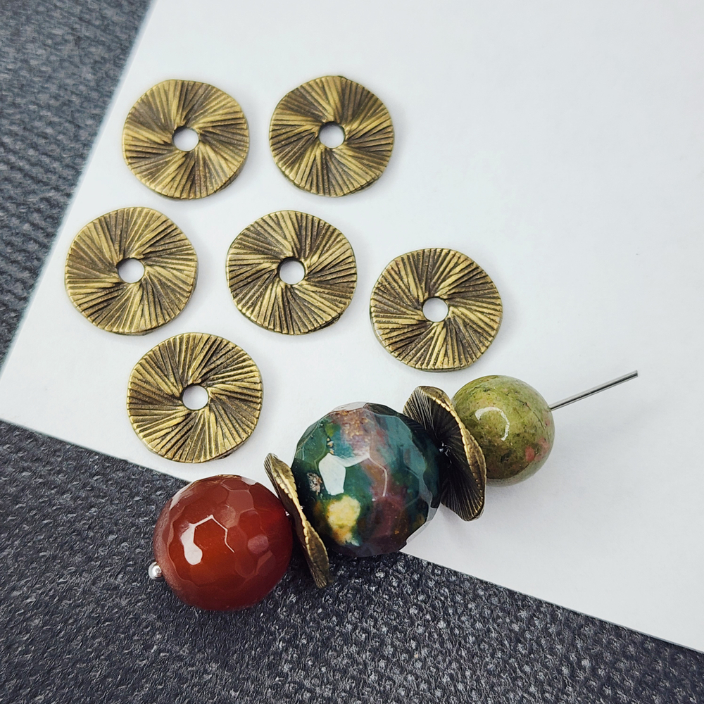 Разделитель для бусин волна, 12мм, античная бронза