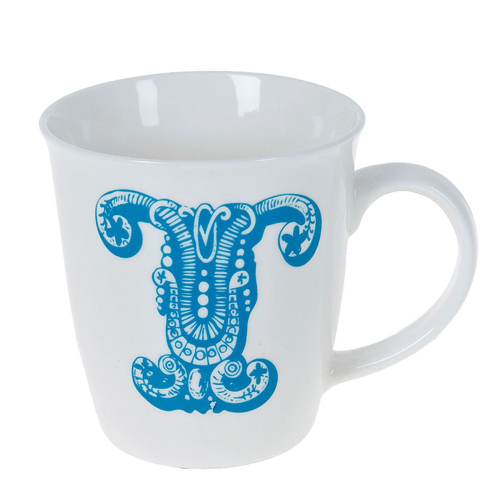 Кружка фарфоровая "Алфавит" v=360мл. (10видов) (min12) (транспортная упаковка)