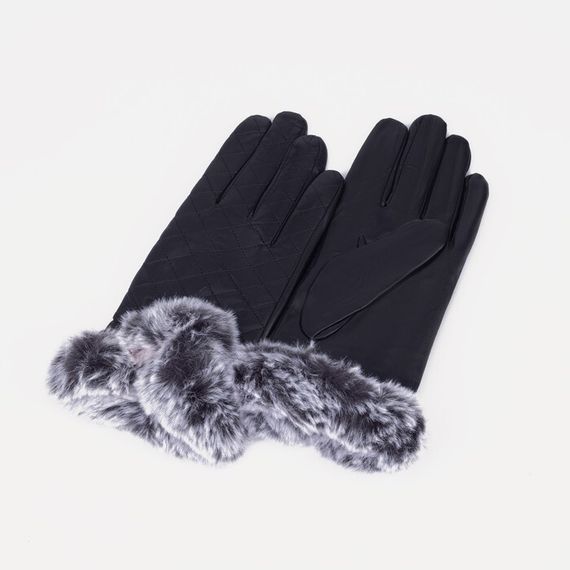 Перчатки, размер 7.5, утеплитель искусственный мех, цвет чёрный