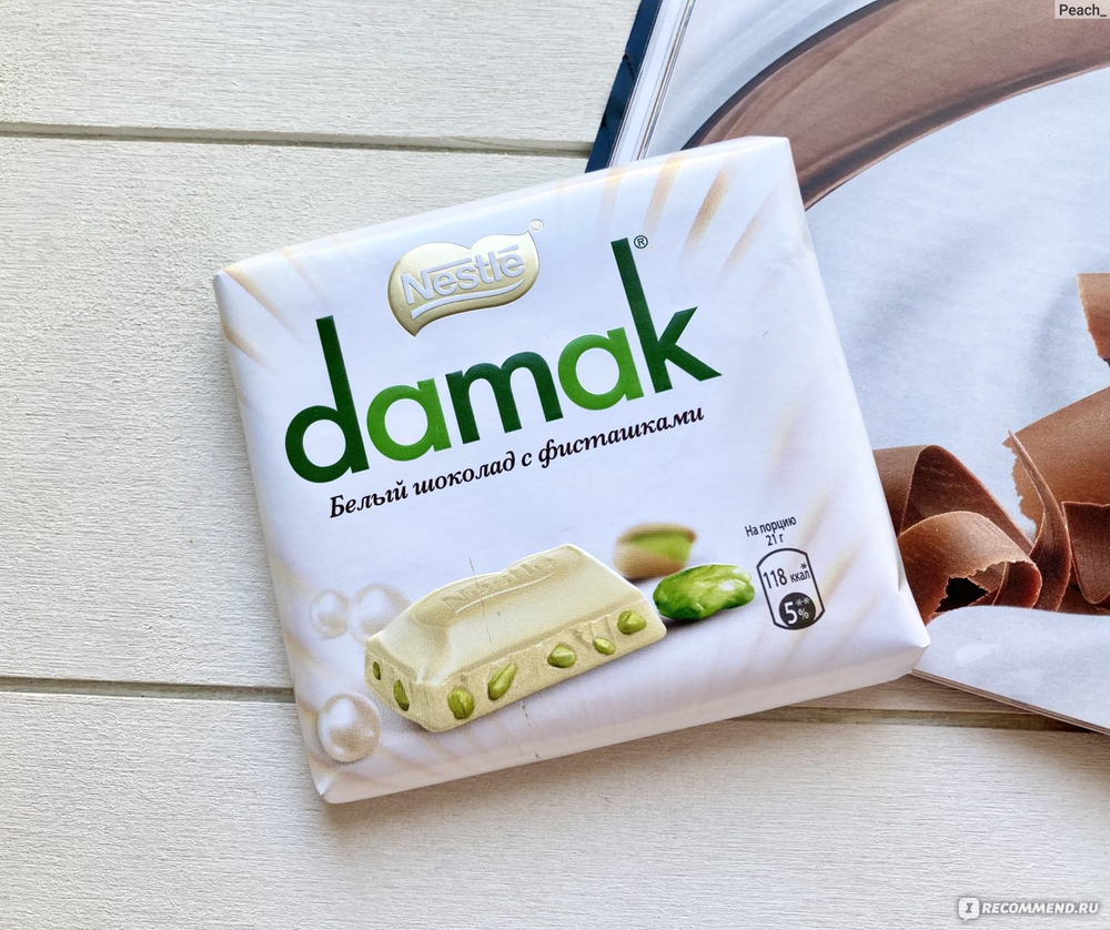 Шоколад Nestle Damak Белый с фисташками 60г (6шт)   Турция