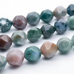 "Индийский агат" (халцедон) крупной огранки, размер около 10 мм, цена за 18 шт (1/2 нити)