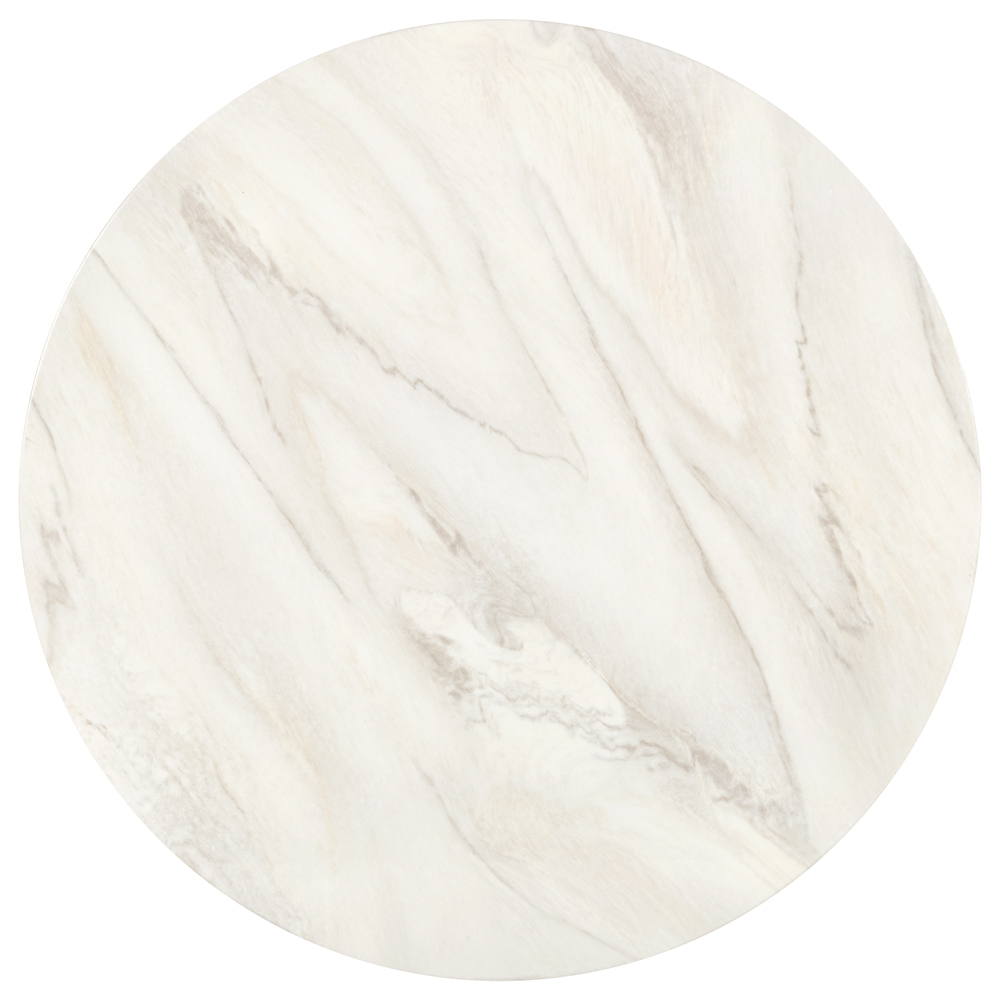 Стол Liverpool диам.100см, керамогранит белый мрамор с золотистыми ножками