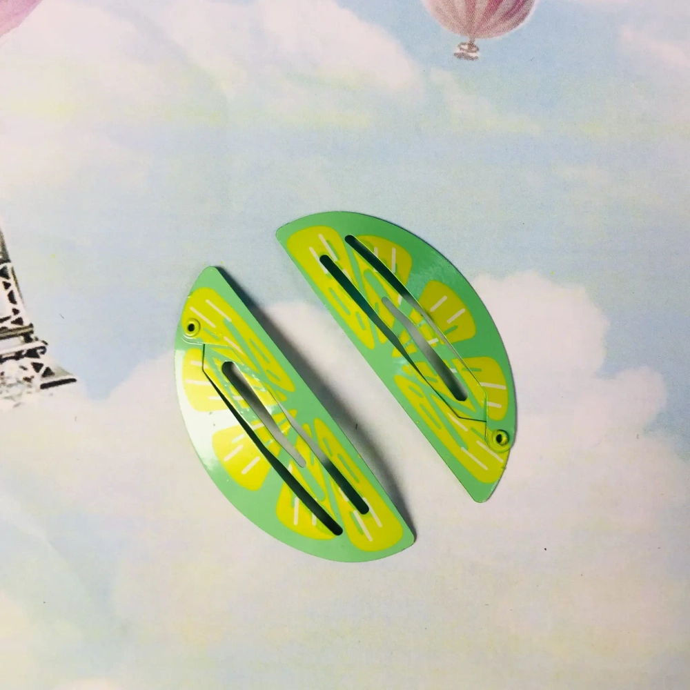 Зажим для волос 2 шт на блистере «Кокетка - Дольки лайма» 5,5см