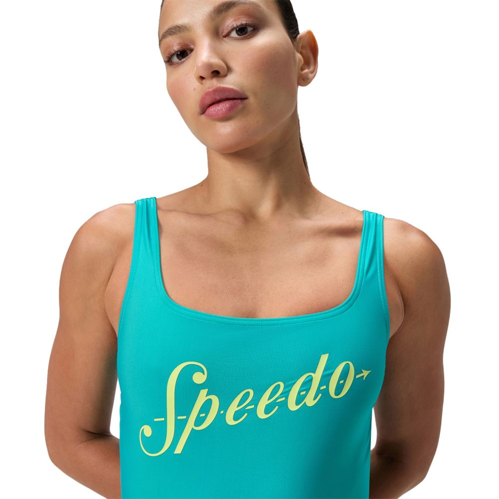 Купальник SPEEDO Logo Square Back Swimsuit, 8-00521216569, р.30 (рос.42), бирюзовый