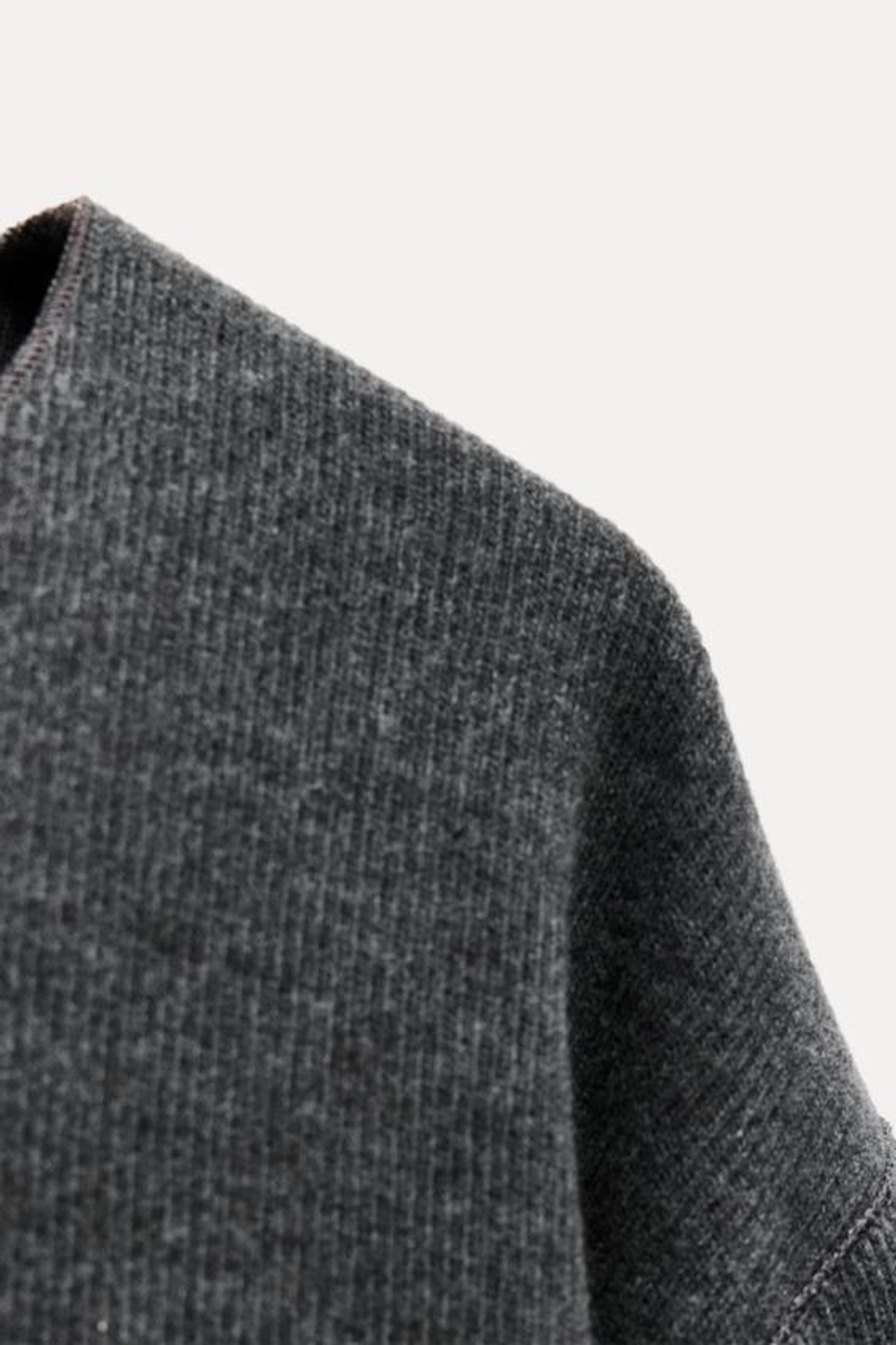 ZARA ТОП ИЗ МЯГКОЙ ТКАНИ В РУБЧИК, СЕРЫЙ