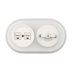 Выключатель 1кл., перекрестный, керамика, цвет белый + декор(D6/2) B1-203-01-D6/2