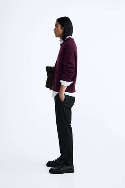 ZARA БРЮКИ SLIM FIT COMFORT, ЧЕРНЫЙ