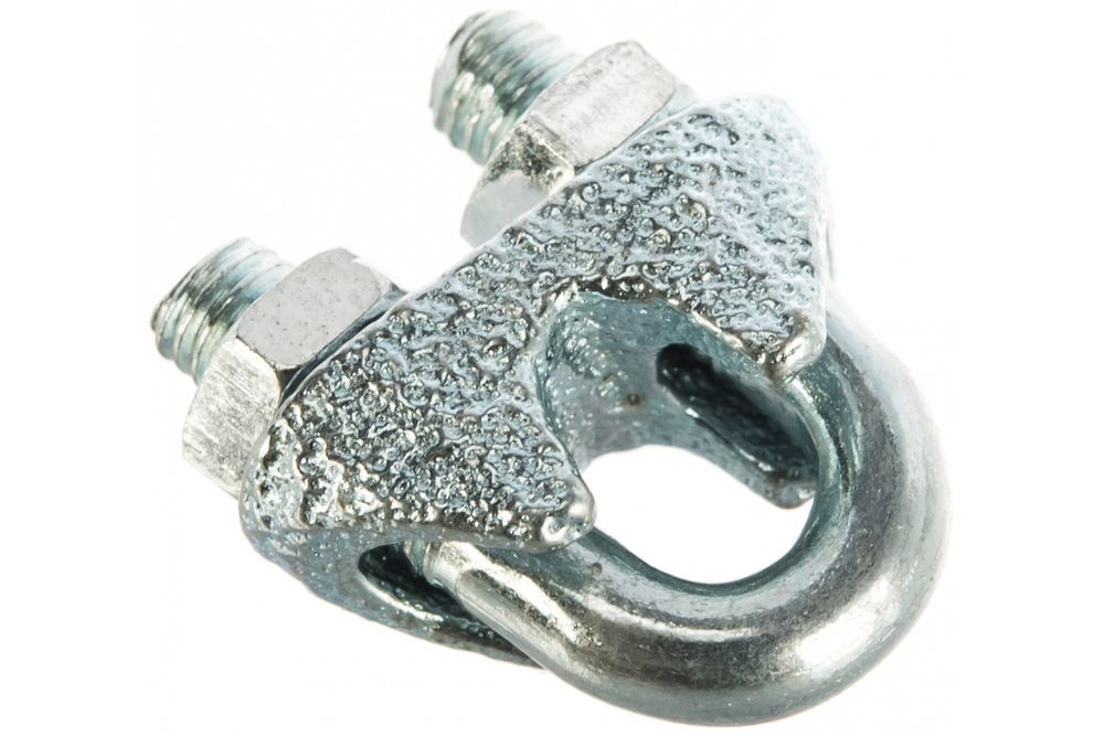 ЗАЖИМ ТРОСА СТРОЙБАТ DIN 741  5ММ (БЕЛЫЙ ЦИНК 2 ШТ)