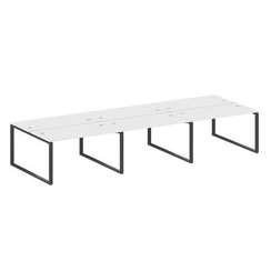 Metal System Рабочая станция на 6 мест на О-образном м/к БО.СМ-6.3 Белый/Металл Антрацит 4200*1475*7