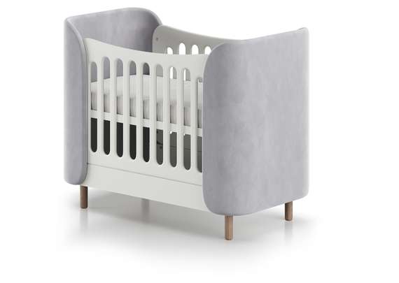 Кроватка KIDI Soft mini cпальное место 60*120 см антивандальная ткань (серый)