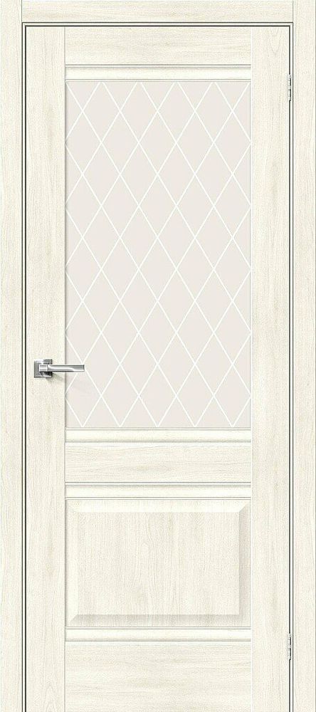 Дверь Прима-3 / Цвет Nordic Oak / Стекло White Сrystal / Двери Браво