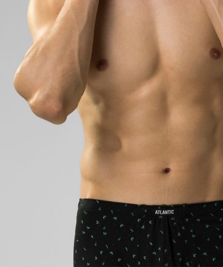 Трусы мужские боксеры (3шт), Atlantic 3MH-196, хлопок, черный + изумрудный