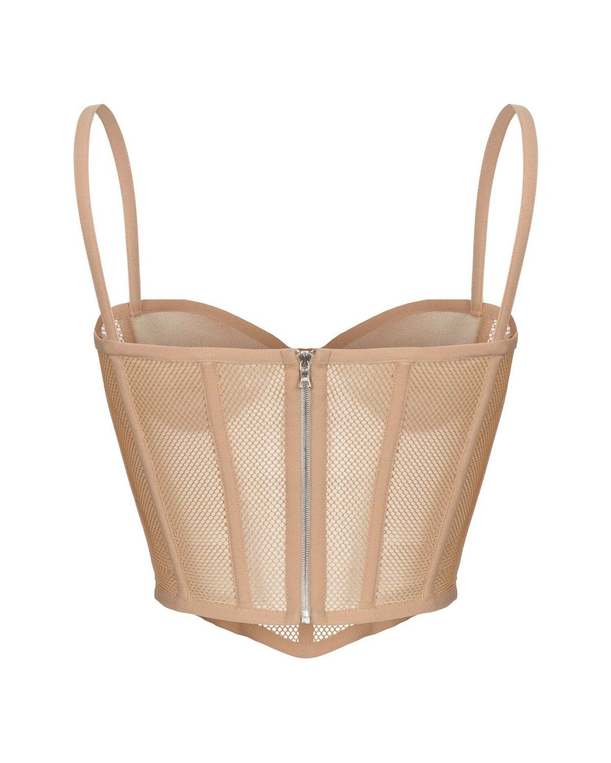 Блуза корсетного типа из крепа и сетки