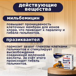Таблетки от гельминтов МильбеПЕТ (GIGI) 125 мг для собак более 5 кг со вкусом говядины, 2таб Мильбемицин/Празиквантел