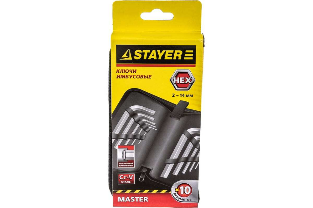 Набор имбусовых коротких ключей STAYER MASTER HEX 2-14мм 2740-H10_z01