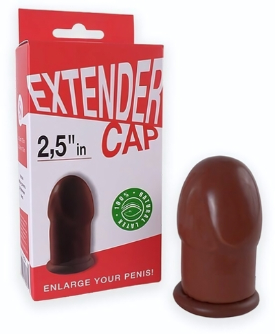 Коричневый латексный удлинитель пениса 2.5 in (Цвет: коричневый)