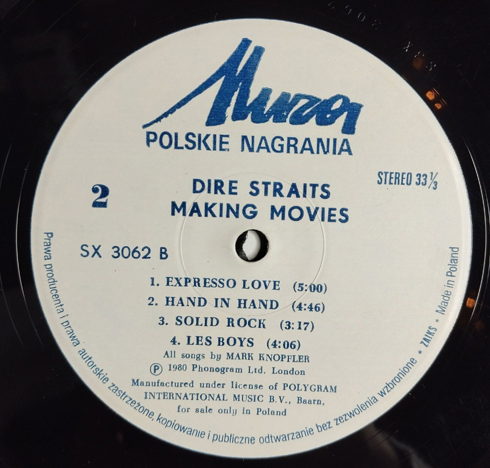 Винтажная виниловая пластинка LP Dire Straits Making Movies (Польша 1991)