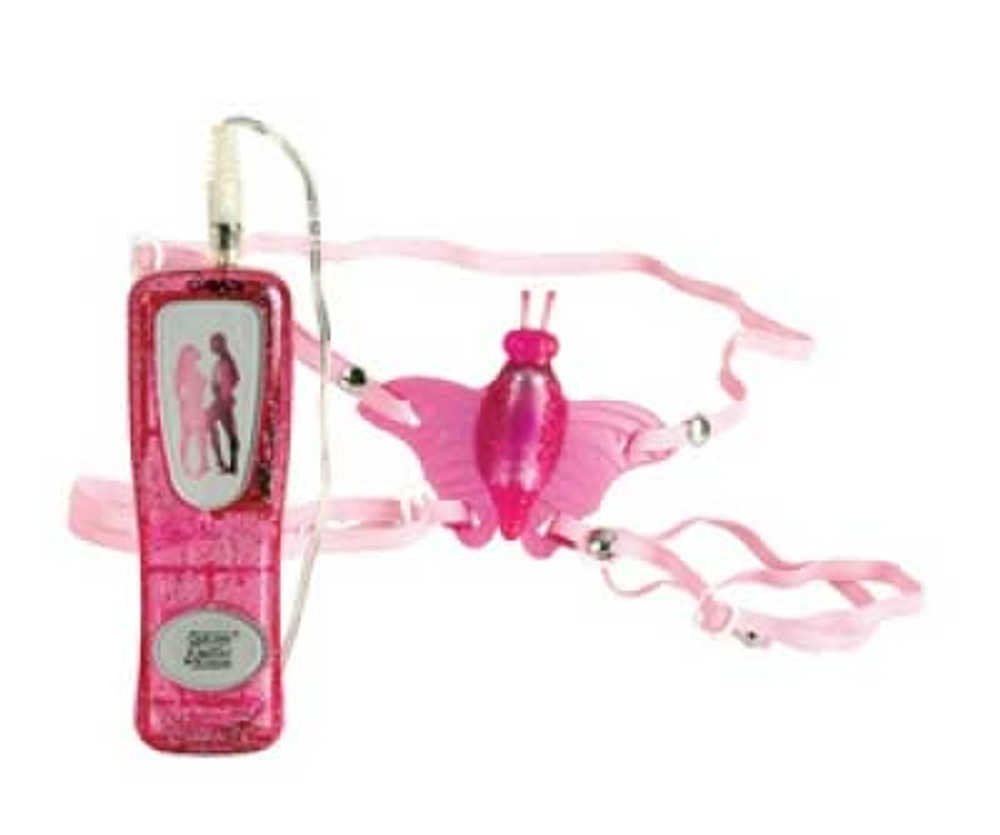 Светящийся розовый стимулятор клитора Micro Butterfly Arouser