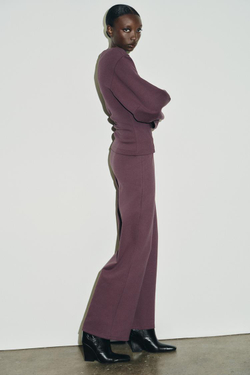 ZARA ТОП ИЗ ИНТЕРЛОКА СО СКЛАДКАМИ, БЛЕДНО-РОЗОВЫЙ