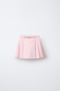 ZARA ЮБКА-ШОРТЫ ИЗ ПИКЕ СО СКЛАДКАМИ, СВЕТЛО-РОЗОВЫЙ