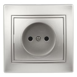 Розетка Intro Plano 1-201-03 без заземления 2P 16А-250В IP20 СУ алюминий