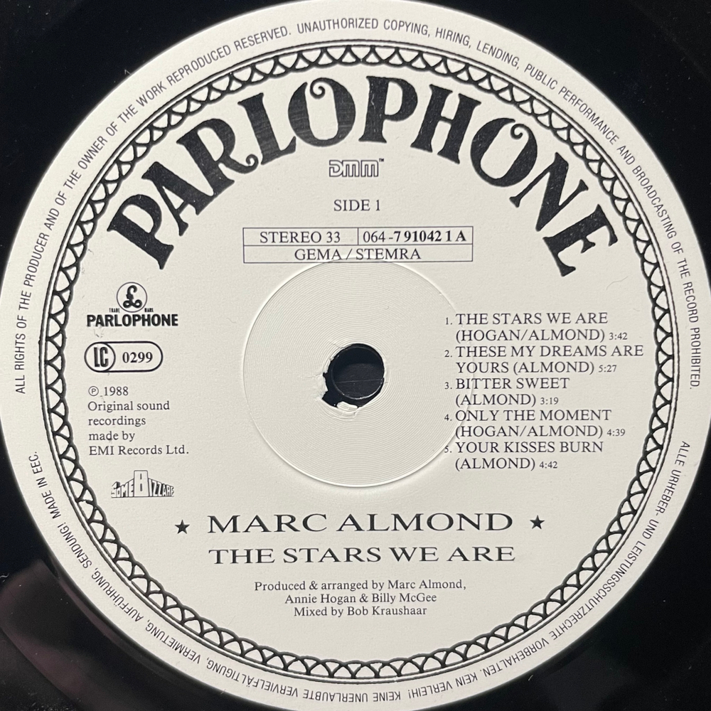 Marc Almond ‎– The Stars We Are (Европа 1988г.)