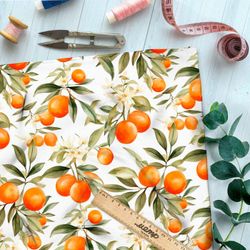Ткань премиум габардин цитрусовое изобилие