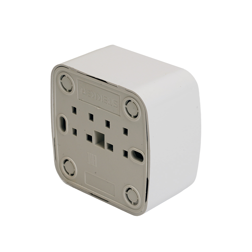 Розетка накладная 1-местная б/з STEKKER, PST10-501-20, пластик АВS, 250В, 16А, IP20, серия Basic, белый 50074