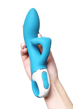 Нереалистичный вибратор Satisfyer Embrace me, силикон, синий