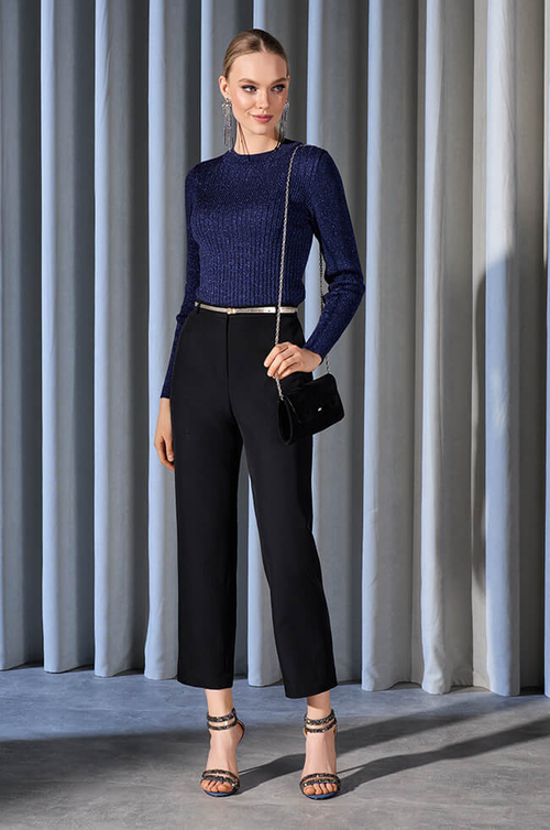 22938 Джемпер женский (синий с люрексом)